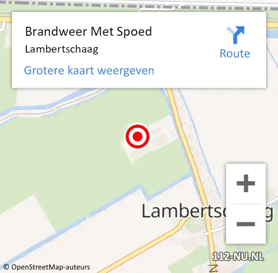 Locatie op kaart van de 112 melding: Brandweer Met Spoed Naar Lambertschaag op 28 juli 2022 04:41