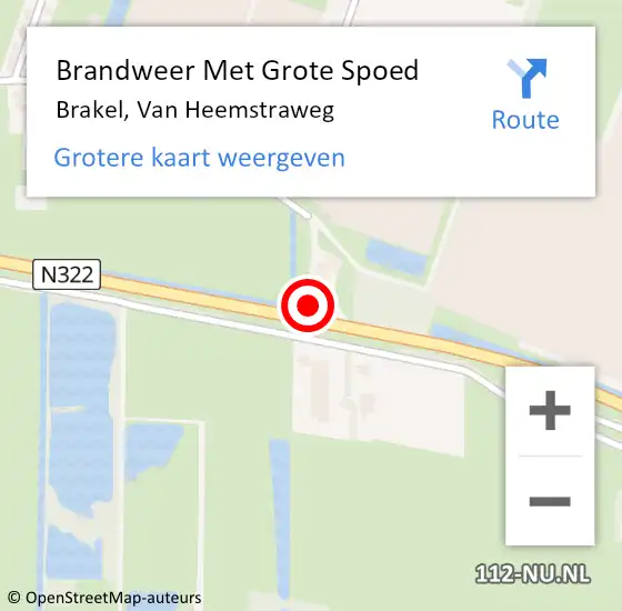 Locatie op kaart van de 112 melding: Brandweer Met Grote Spoed Naar Brakel, Van Heemstraweg op 28 juli 2022 05:34