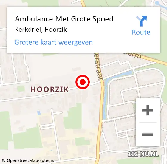 Locatie op kaart van de 112 melding: Ambulance Met Grote Spoed Naar Kerkdriel, Hoorzik op 28 juli 2022 08:13