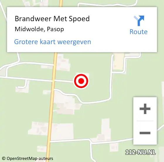 Locatie op kaart van de 112 melding: Brandweer Met Spoed Naar Midwolde, Pasop op 28 juli 2022 09:49