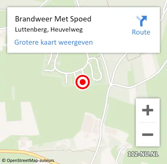 Locatie op kaart van de 112 melding: Brandweer Met Spoed Naar Luttenberg, Heuvelweg op 28 juli 2022 10:00