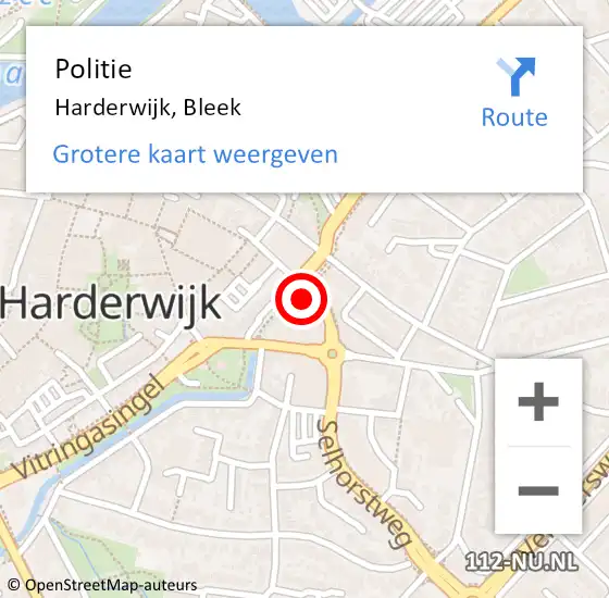 Locatie op kaart van de 112 melding: Politie Harderwijk, Bleek op 28 juli 2022 11:21