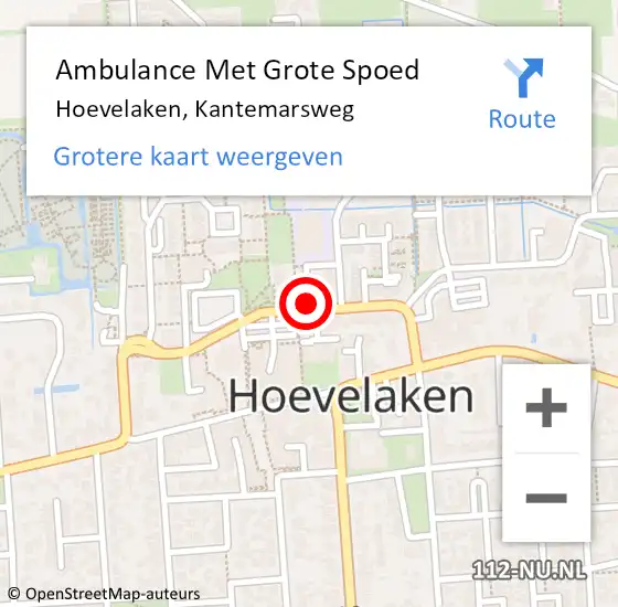 Locatie op kaart van de 112 melding: Ambulance Met Grote Spoed Naar Hoevelaken, Kantemarsweg op 28 juli 2022 11:22