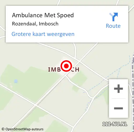 Locatie op kaart van de 112 melding: Ambulance Met Spoed Naar Rozendaal, Imbosch op 28 juli 2022 11:34