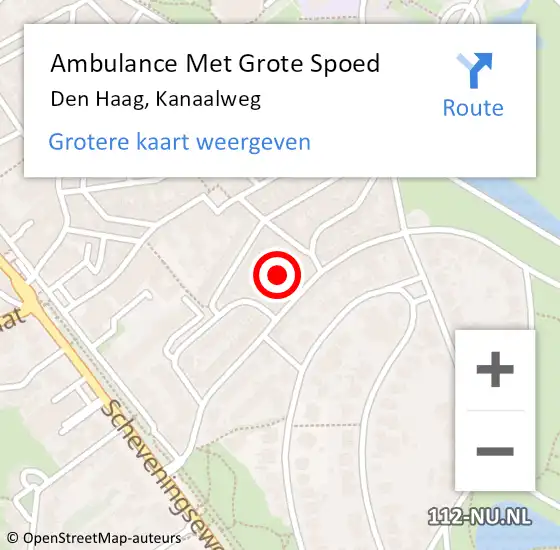 Locatie op kaart van de 112 melding: Ambulance Met Grote Spoed Naar Den Haag, Kanaalweg op 28 juli 2022 12:01