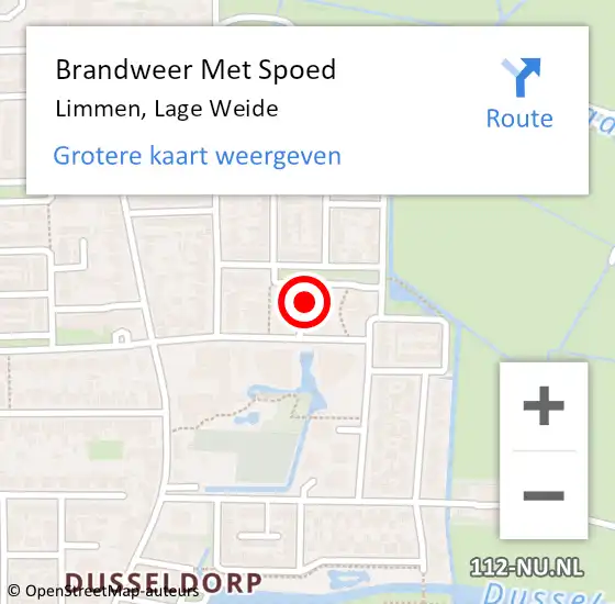 Locatie op kaart van de 112 melding: Brandweer Met Spoed Naar Limmen, Lage Weide op 28 juli 2022 12:05