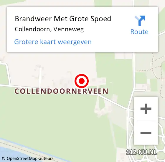Locatie op kaart van de 112 melding: Brandweer Met Grote Spoed Naar Collendoorn, Venneweg op 28 juli 2022 12:49