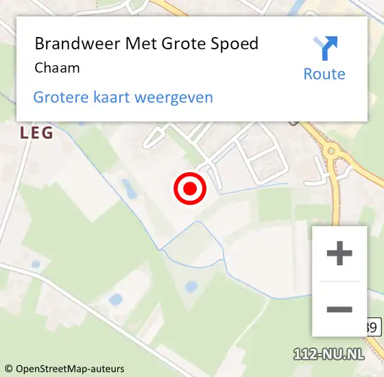 Locatie op kaart van de 112 melding: Brandweer Met Grote Spoed Naar Chaam op 28 juli 2022 12:53