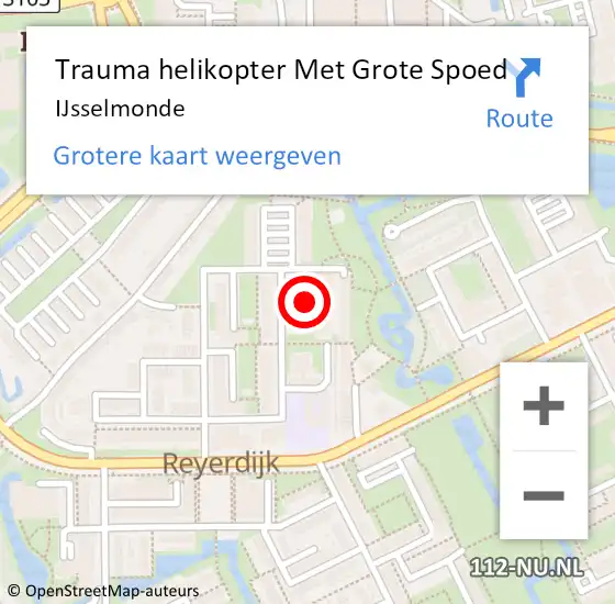 Locatie op kaart van de 112 melding: Trauma helikopter Met Grote Spoed Naar IJsselmonde op 28 juli 2022 13:28