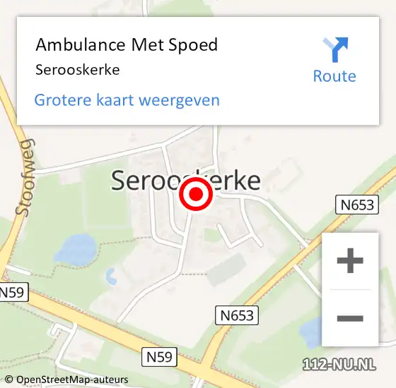 Locatie op kaart van de 112 melding: Ambulance Met Spoed Naar Serooskerke op 28 juli 2022 13:40