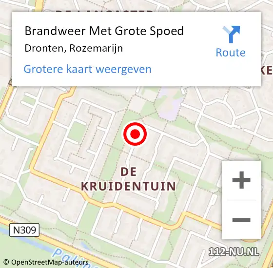 Locatie op kaart van de 112 melding: Brandweer Met Grote Spoed Naar Dronten, Rozemarijn op 28 juli 2022 14:30