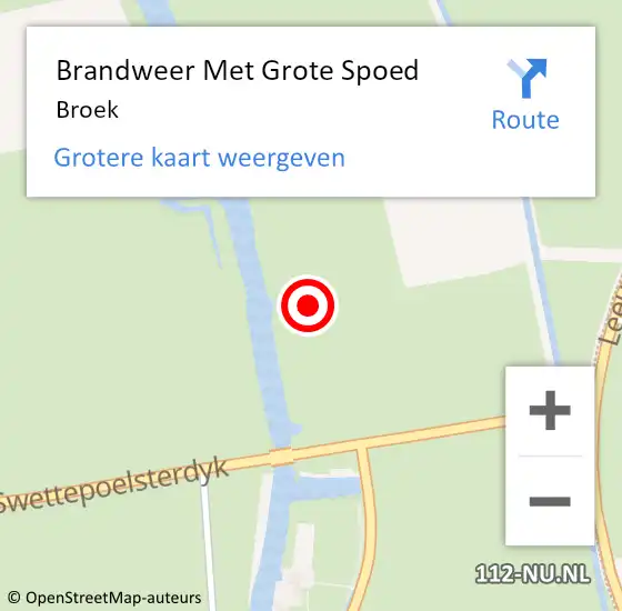 Locatie op kaart van de 112 melding: Brandweer Met Grote Spoed Naar Broek op 28 juli 2022 14:40