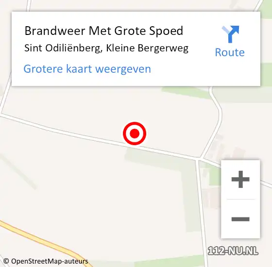 Locatie op kaart van de 112 melding: Brandweer Met Grote Spoed Naar Sint Odiliënberg, Kleine Bergerweg op 28 juli 2022 14:58