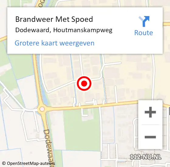 Locatie op kaart van de 112 melding: Brandweer Met Spoed Naar Dodewaard, Houtmanskampweg op 28 juli 2022 15:00