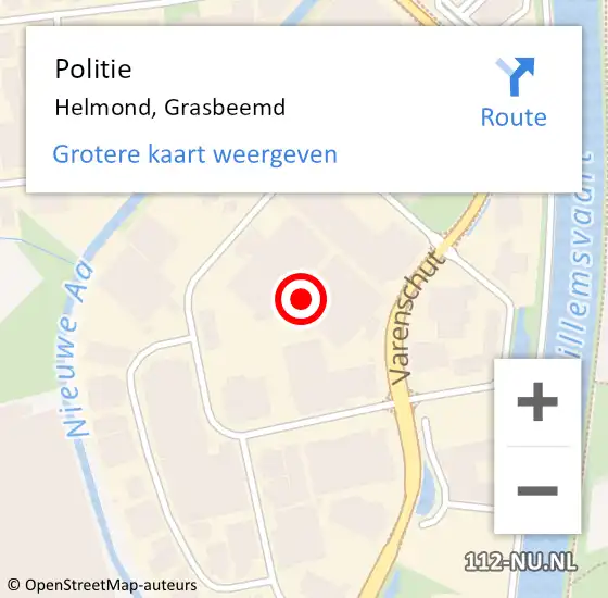 Locatie op kaart van de 112 melding: Politie Helmond, Grasbeemd op 28 juli 2022 15:15