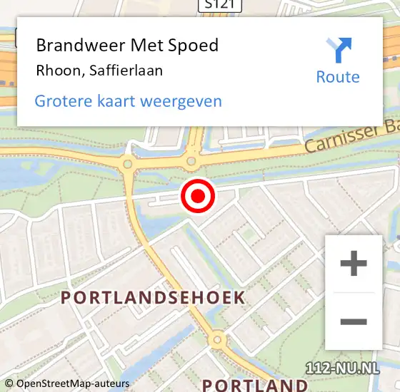 Locatie op kaart van de 112 melding: Brandweer Met Spoed Naar Rhoon, Saffierlaan op 28 juli 2022 15:31