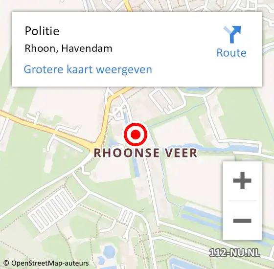 Locatie op kaart van de 112 melding: Politie Rhoon, Havendam op 28 juli 2022 15:50