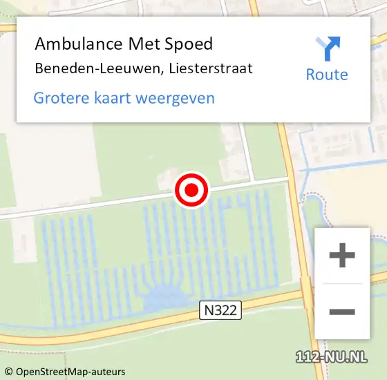 Locatie op kaart van de 112 melding: Ambulance Met Spoed Naar Beneden-Leeuwen, Liesterstraat op 24 juli 2014 16:16