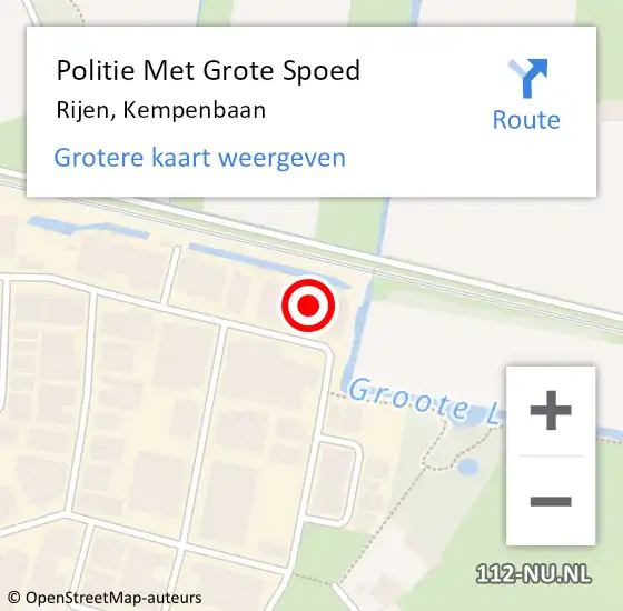 Locatie op kaart van de 112 melding: Politie Met Grote Spoed Naar Rijen, Kempenbaan op 28 juli 2022 17:11