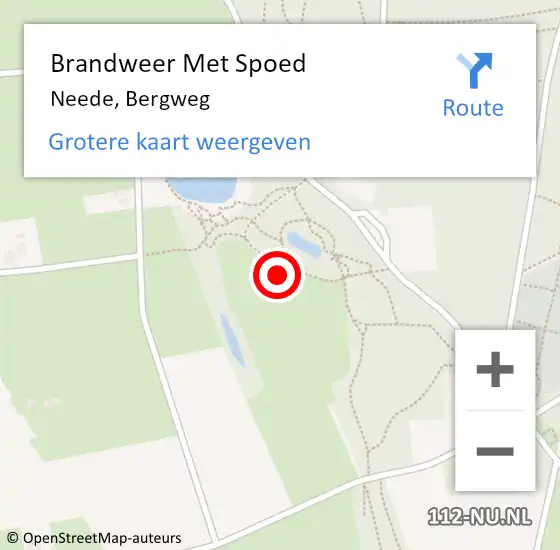 Locatie op kaart van de 112 melding: Brandweer Met Spoed Naar Neede, Bergweg op 28 juli 2022 17:33