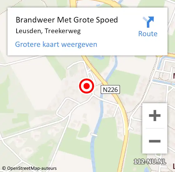Locatie op kaart van de 112 melding: Brandweer Met Grote Spoed Naar Leusden, Treekerweg op 28 juli 2022 18:32