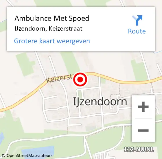 Locatie op kaart van de 112 melding: Ambulance Met Spoed Naar IJzendoorn, Keizerstraat op 28 juli 2022 18:51