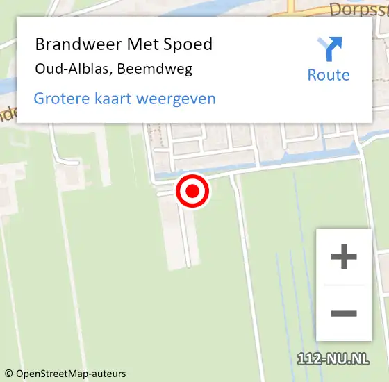 Locatie op kaart van de 112 melding: Brandweer Met Spoed Naar Oud-Alblas, Beemdweg op 28 juli 2022 20:01