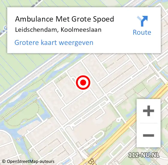 Locatie op kaart van de 112 melding: Ambulance Met Grote Spoed Naar Leidschendam, Koolmeeslaan op 28 juli 2022 20:09