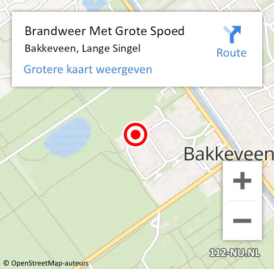 Locatie op kaart van de 112 melding: Brandweer Met Grote Spoed Naar Bakkeveen, Lange Singel op 28 juli 2022 20:26