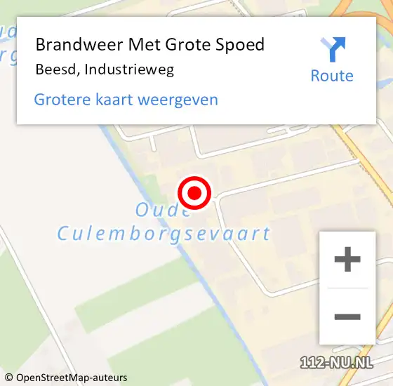 Locatie op kaart van de 112 melding: Brandweer Met Grote Spoed Naar Beesd, Industrieweg op 28 juli 2022 20:45