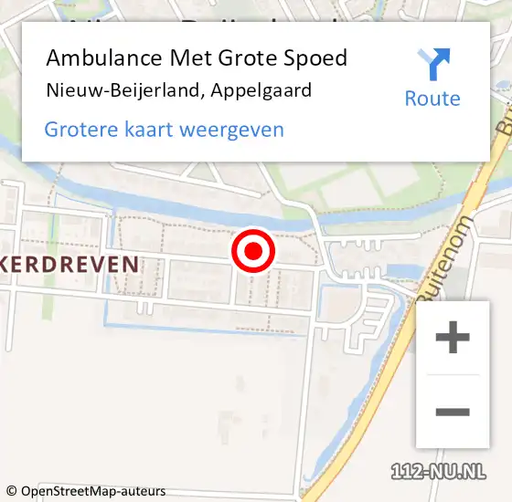 Locatie op kaart van de 112 melding: Ambulance Met Grote Spoed Naar Nieuw-Beijerland, Appelgaard op 28 juli 2022 21:00