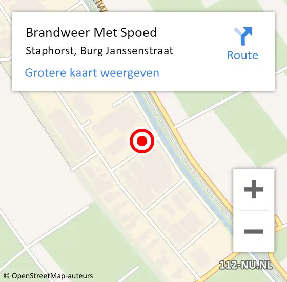 Locatie op kaart van de 112 melding: Brandweer Met Spoed Naar Staphorst, Burg Janssenstraat op 28 juli 2022 22:43