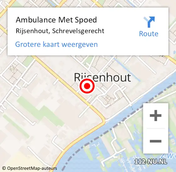 Locatie op kaart van de 112 melding: Ambulance Met Spoed Naar Rijsenhout, Schrevelsgerecht op 28 juli 2022 23:12