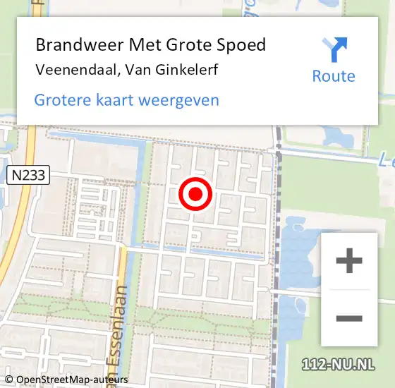 Locatie op kaart van de 112 melding: Brandweer Met Grote Spoed Naar Veenendaal, Van Ginkelerf op 28 juli 2022 23:53