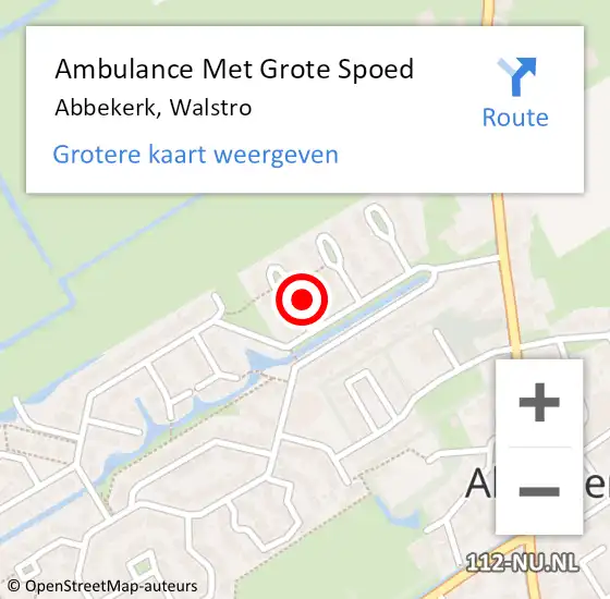 Locatie op kaart van de 112 melding: Ambulance Met Grote Spoed Naar Abbekerk, Walstro op 29 juli 2022 00:14