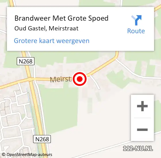 Locatie op kaart van de 112 melding: Brandweer Met Grote Spoed Naar Oud Gastel, Meirstraat op 29 juli 2022 04:08