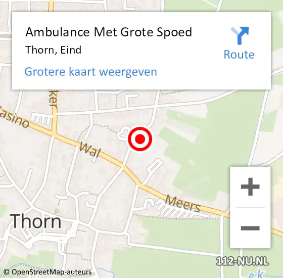 Locatie op kaart van de 112 melding: Ambulance Met Grote Spoed Naar Thorn, Eind op 29 juli 2022 04:24