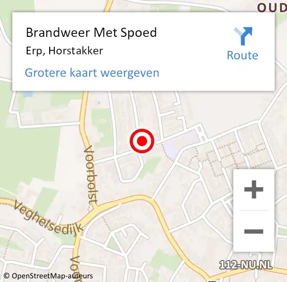 Locatie op kaart van de 112 melding: Brandweer Met Spoed Naar Erp, Horstakker op 29 juli 2022 08:37