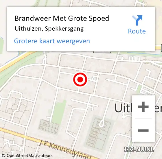 Locatie op kaart van de 112 melding: Brandweer Met Grote Spoed Naar Uithuizen, Spekkersgang op 29 juli 2022 08:47