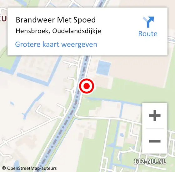 Locatie op kaart van de 112 melding: Brandweer Met Spoed Naar Hensbroek, Oudelandsdijkje op 29 juli 2022 08:48