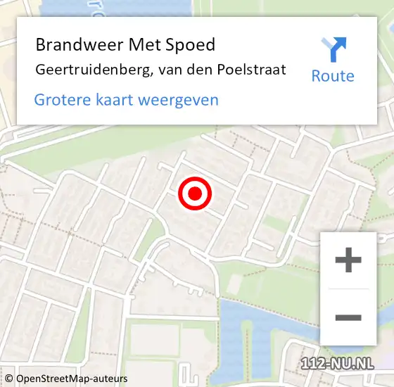 Locatie op kaart van de 112 melding: Brandweer Met Spoed Naar Geertruidenberg, van den Poelstraat op 29 juli 2022 09:41