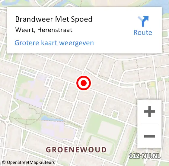 Locatie op kaart van de 112 melding: Brandweer Met Spoed Naar Weert, Herenstraat op 29 juli 2022 09:44