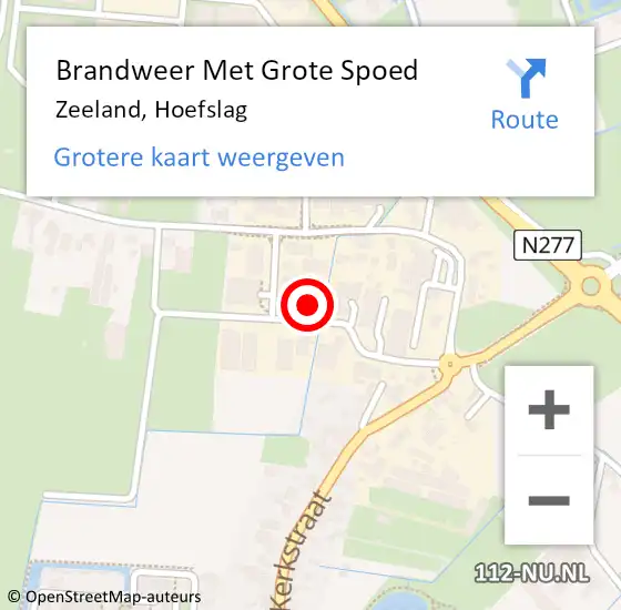 Locatie op kaart van de 112 melding: Brandweer Met Grote Spoed Naar Zeeland, Hoefslag op 29 juli 2022 09:48