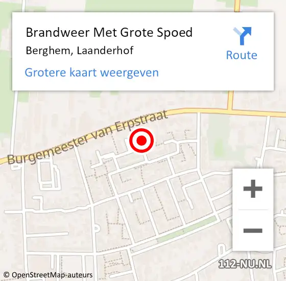 Locatie op kaart van de 112 melding: Brandweer Met Grote Spoed Naar Berghem, Laanderhof op 29 juli 2022 10:32