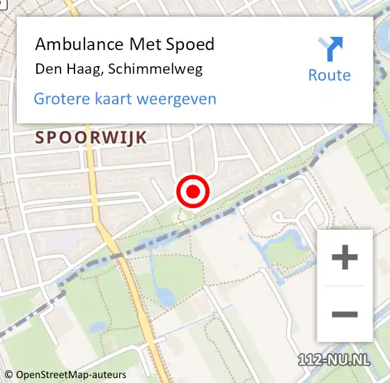 Locatie op kaart van de 112 melding: Ambulance Met Spoed Naar Den Haag, Schimmelweg op 29 juli 2022 10:38