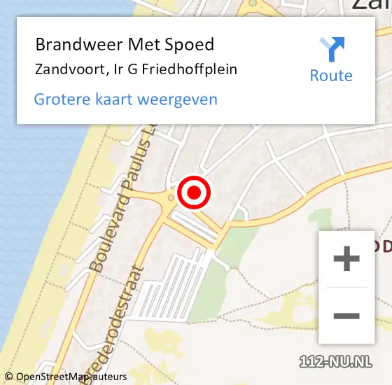 Locatie op kaart van de 112 melding: Brandweer Met Spoed Naar Zandvoort, Ir G Friedhoffplein op 29 juli 2022 10:40