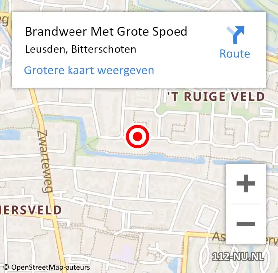 Locatie op kaart van de 112 melding: Brandweer Met Grote Spoed Naar Leusden, Bitterschoten op 29 juli 2022 10:56