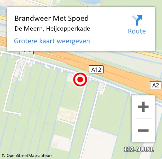 Locatie op kaart van de 112 melding: Brandweer Met Spoed Naar De Meern, Heijcopperkade op 29 juli 2022 11:17