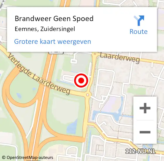 Locatie op kaart van de 112 melding: Brandweer Geen Spoed Naar Eemnes, Zuidersingel op 29 juli 2022 11:26