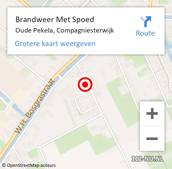 Locatie op kaart van de 112 melding: Brandweer Met Spoed Naar Oude Pekela, Compagniesterwijk op 29 juli 2022 11:30